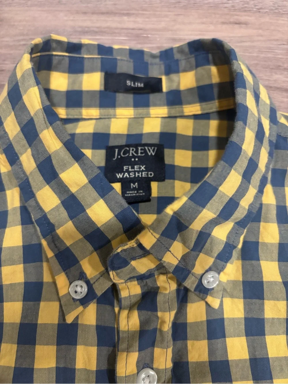 J.CREW Flex Washed Men’s Checkered Long Sleeve Button-Down Woven Slim Shirt M